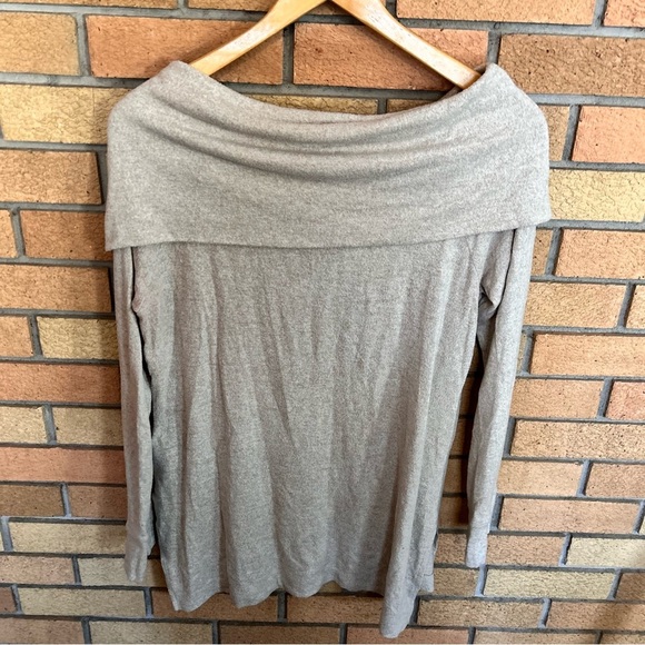 Lucky Brand Off the Shoulder Knit Sweater Beige Size Small - Picture 6 of 9